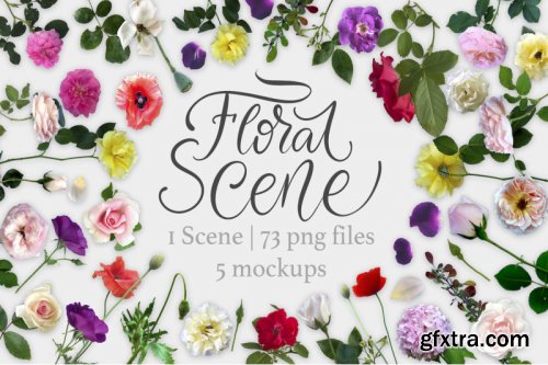 Floral Scene Creator + 5 Mock Ups