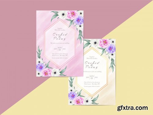 Elegant Floral Wedding Invitation Card Template Modern Style