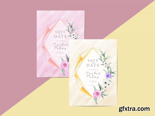 Elegant Floral Wedding Invitation Card Template Modern Style