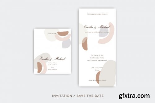 Wedding Template Suite, An Invitation Pack Abstract Modern