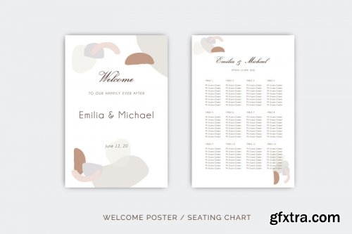 Wedding Template Suite, An Invitation Pack Abstract Modern