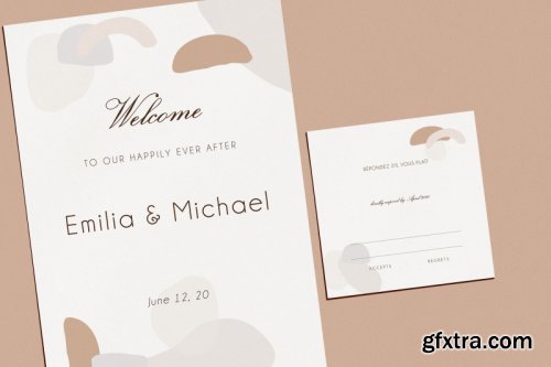 Wedding Template Suite, An Invitation Pack Abstract Modern