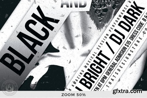 Black and White Party Flyer Template