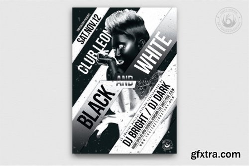 Black and White Party Flyer Template