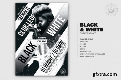 Black and White Party Flyer Template