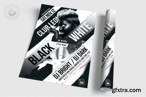 Black and White Party Flyer Template