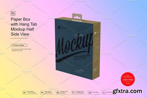 CreativeMarket - Paper Box with Hang Tab Mockup 3882462