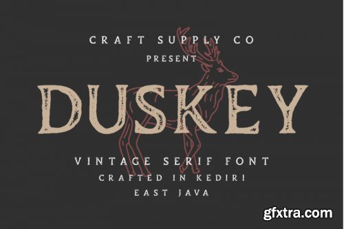 CreativeMarket - Duskey - Vintage Serif Font + Extras 3881137