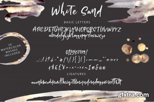 White Sand. Font + Extras.