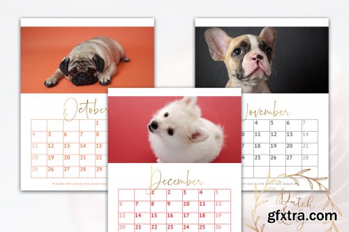 CreativeMarket - Printable Monthly Calendar 2020 Dogs 3895184