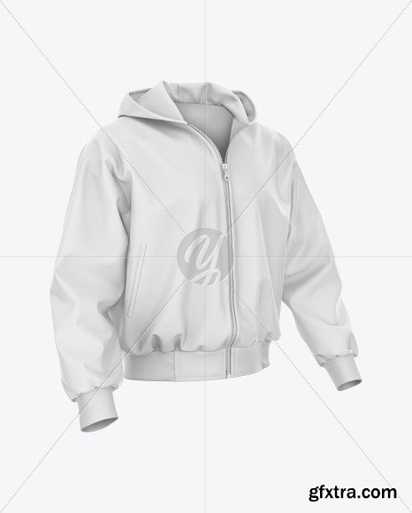 Harrington Hooded Jacket Mockup - Half Side 45648