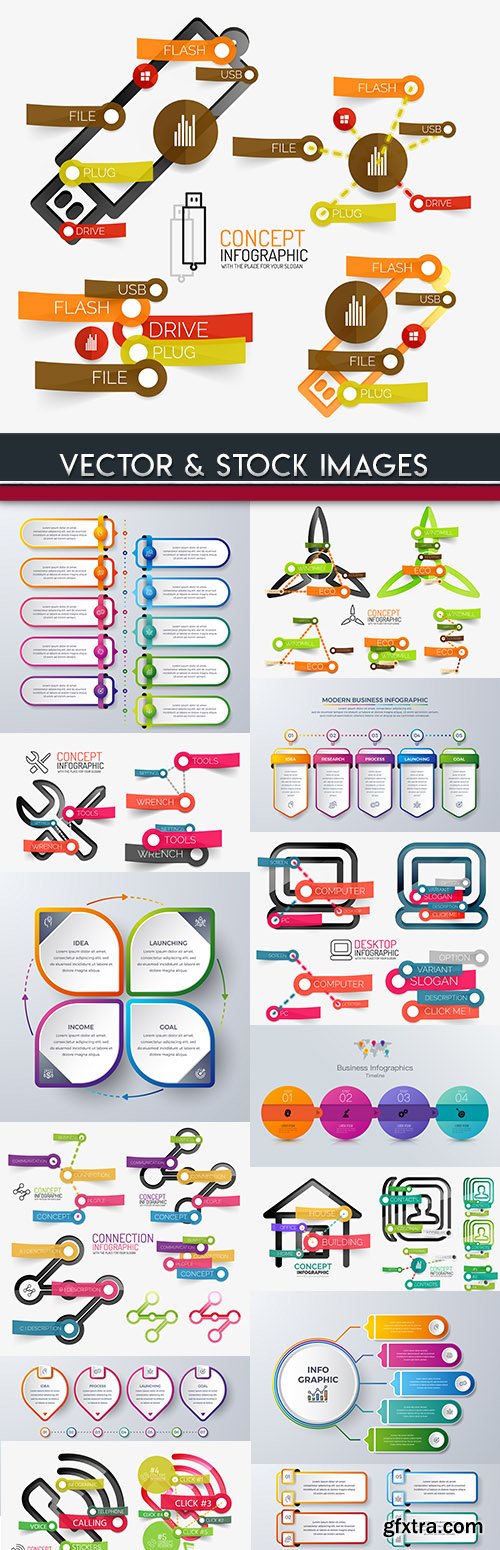 Business infographics options elements collection 70