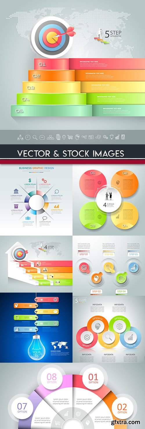 Business infographics options elements collection 71