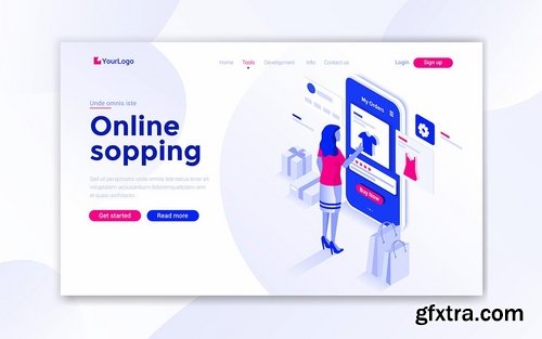 Landing page template on various topics