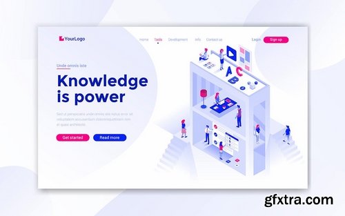 Landing page template on various topics