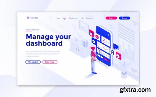 Landing page template on various topics