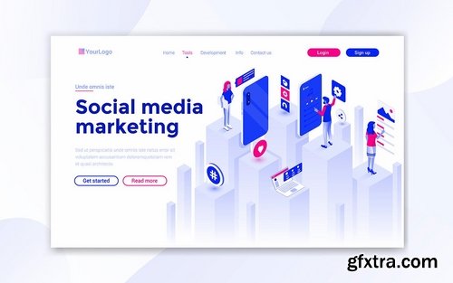 Landing page template on various topics