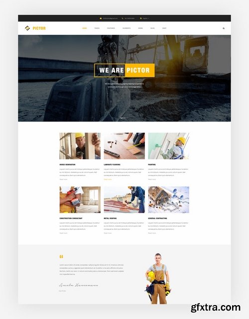 Construction Building Company PSD Website Template