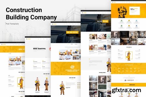 Construction Building Company PSD Website Template