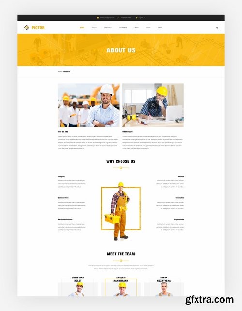 Construction Building Company PSD Website Template