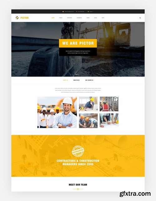 Construction Building Company PSD Website Template