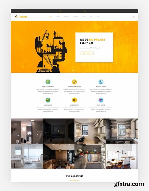 Construction Building Company PSD Website Template