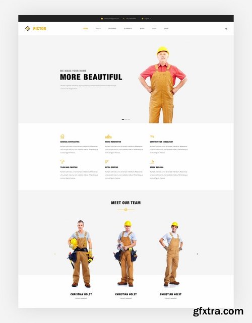 Construction Building Company PSD Website Template