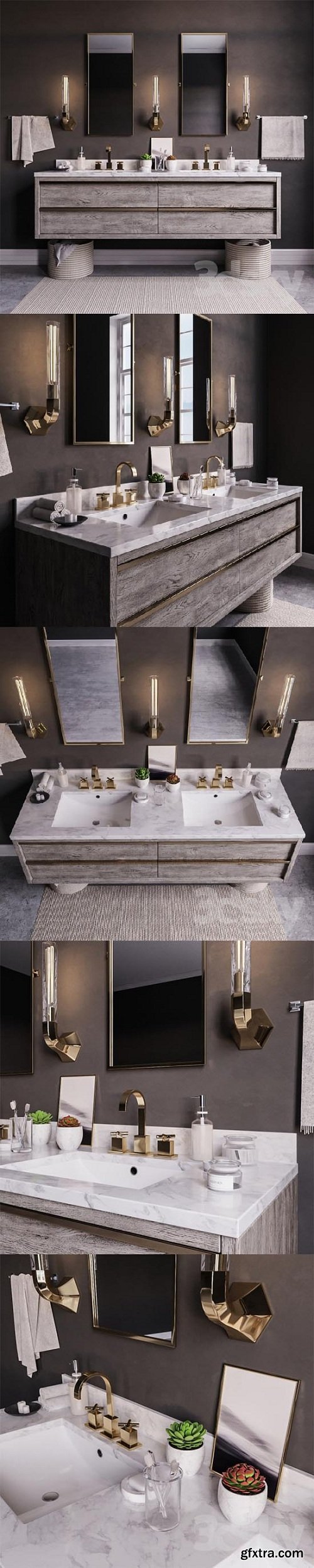 Bezier double floating vanity RH Bathroom