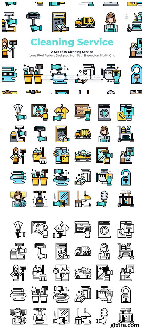 30 Cleaning Service Icons