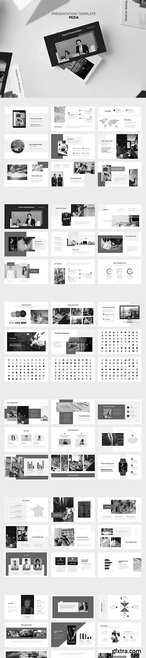 Pezia : Monochrome Style Powerpoint Template