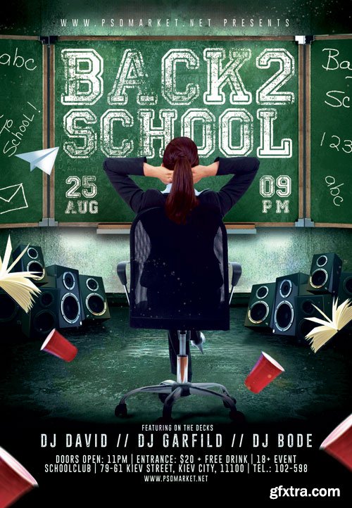 Back 2 school night - Premium flyer psd template