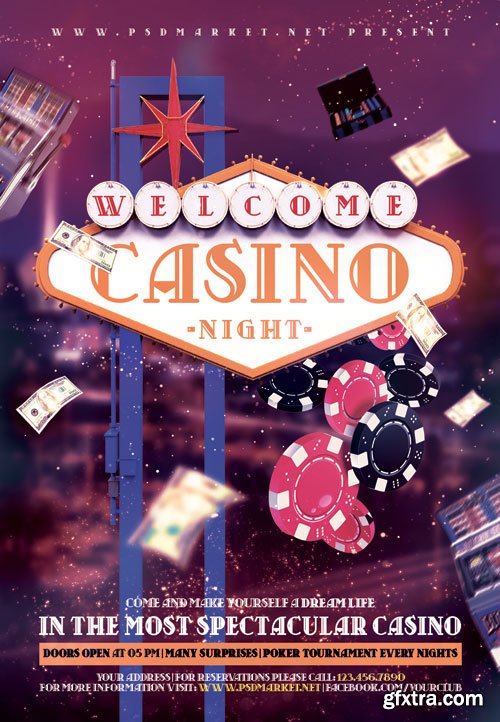 Casino night - Premium flyer psd template