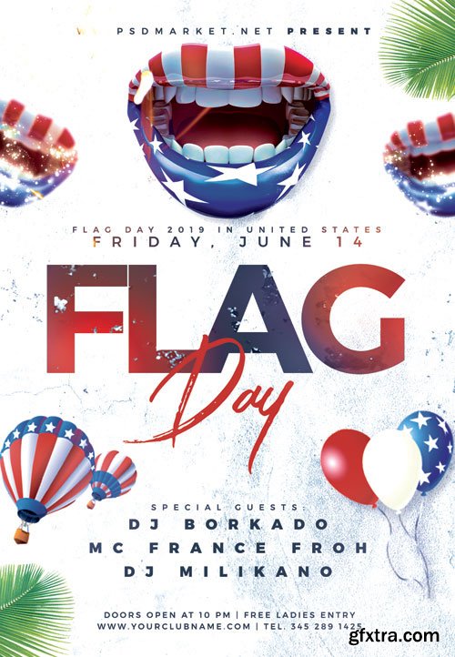 Flag day party - Premium flyer psd template