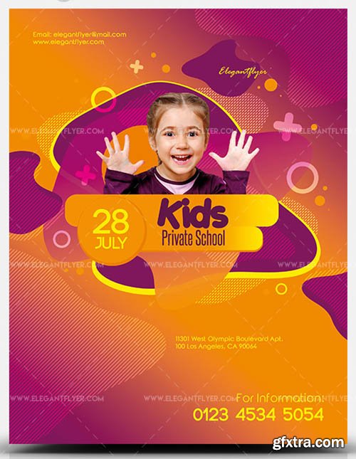 Kids Private School V1 2019 PSD Flyer Template