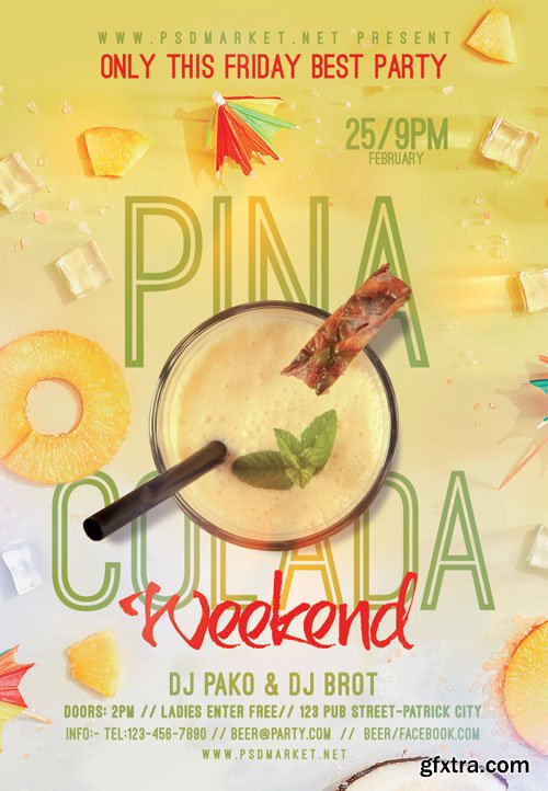 Pina colada - Premium flyer psd template