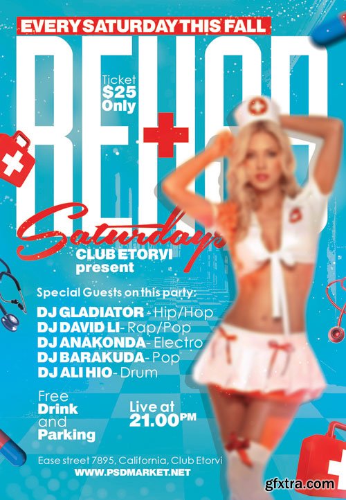 Rehab party - Premium flyer psd template