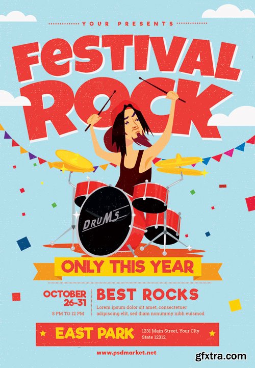 Rock festival - Premium flyer psd template