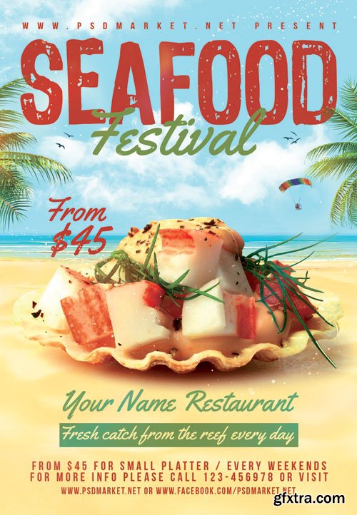 Seafood festival - Premium flyer psd template