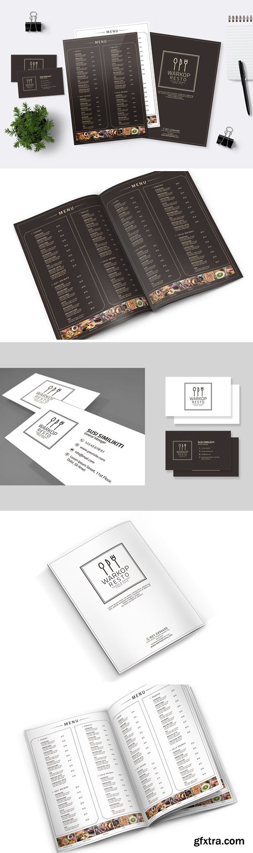 Minimalist Food Menu & Business Card