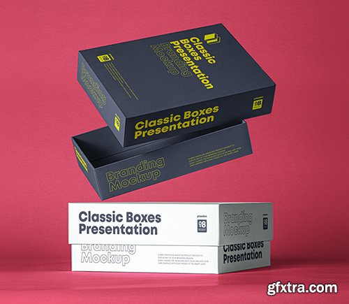 Classic Psd Boxes Branding Mockup