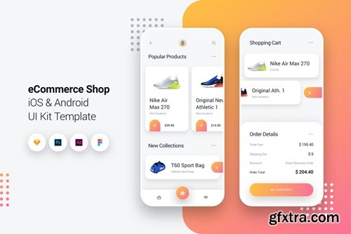 eCommerce Shop App iOS & Android UI Kit Template