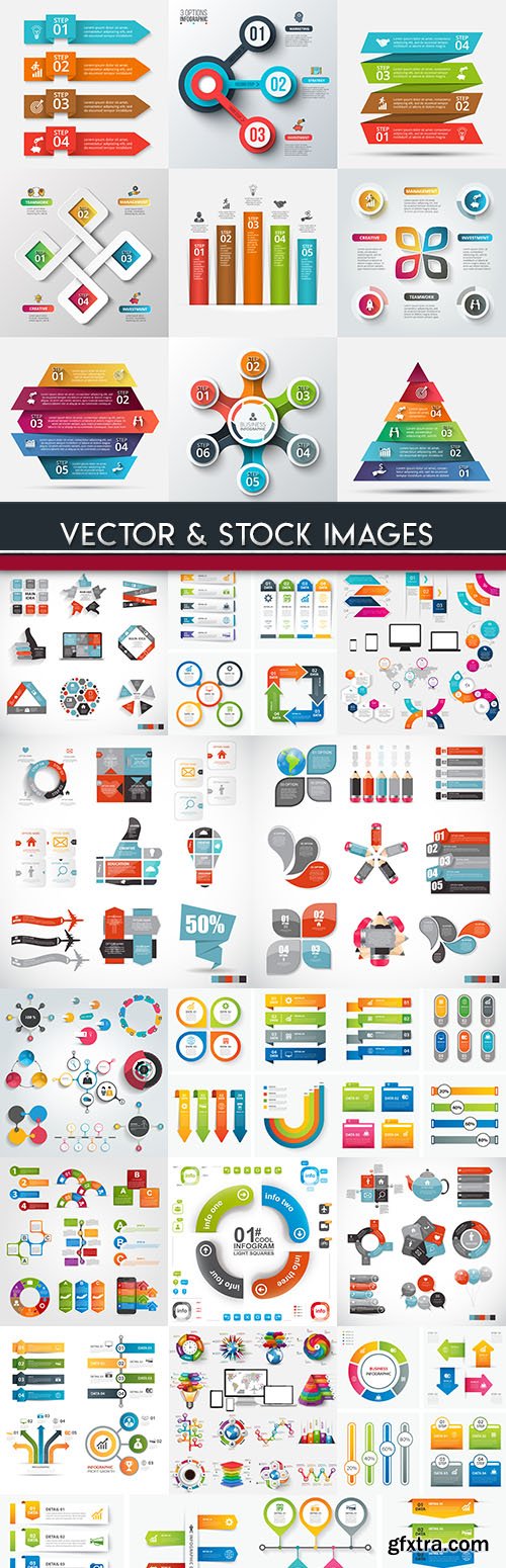 Business infographics options elements collection 72