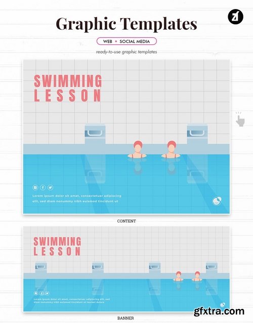 Swimming lesson graphic templates