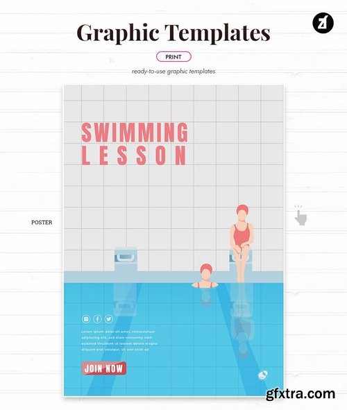 Swimming lesson graphic templates