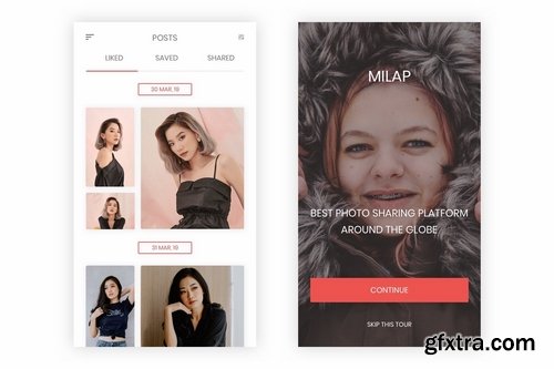 Milap - Photo & Video Sharing UI Kit for Sketch