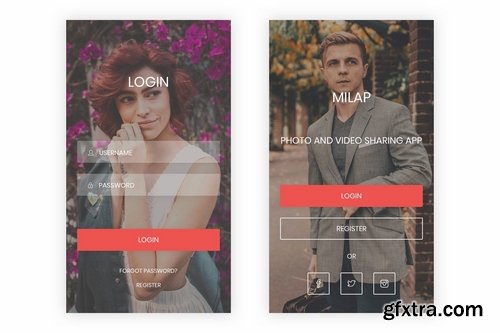 Milap - Photo & Video Sharing UI Kit for Sketch