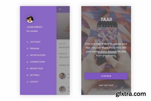 Taar - File Sharing Platform UI Kit for Sketch