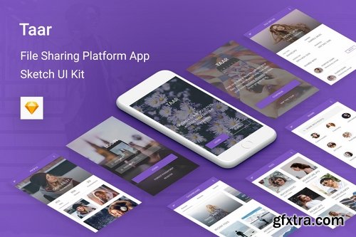 Taar - File Sharing Platform UI Kit for Sketch