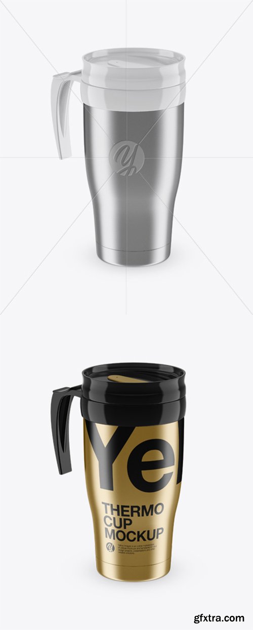 Metallic Thermo Cup Mockup (High-Angle Shot) 24323