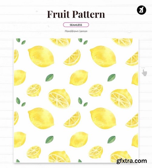 Fruits pattern hand-drawn watercolor illustration